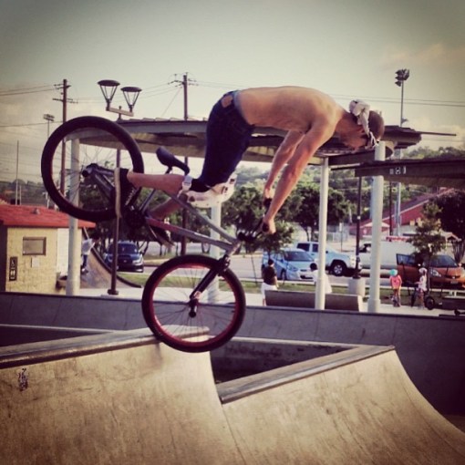 Bobby Parker ramping the big bike